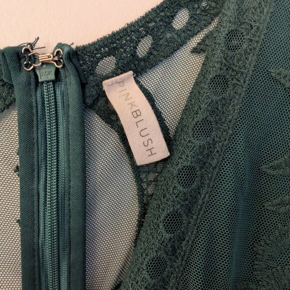 Green Pinkblush Lace Mesh Overlay Maxi Dress - Picture 2 of 8